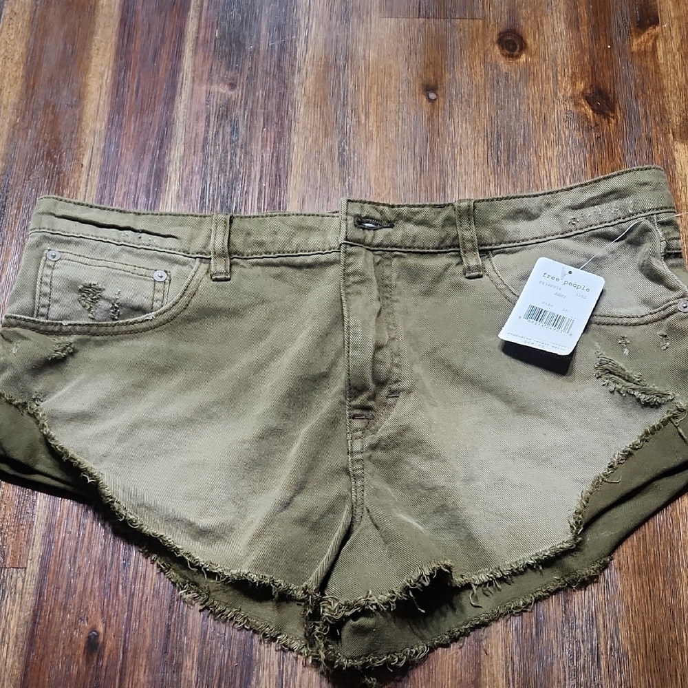 Free People Sz30 Olive Jean Shorts